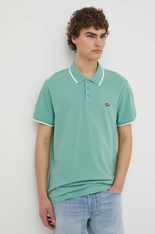 Levi's polo bawełniane 35883 zielony SS25