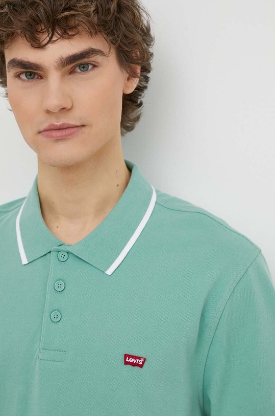 Levi's polo bawełniane zielony 35883