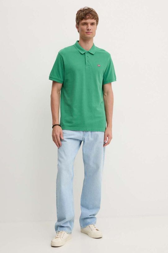 Levi's polo bawełniane 35883 zielony SS25