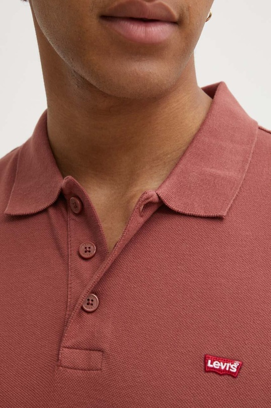 Levi's polo bawełniane 35883 brązowy