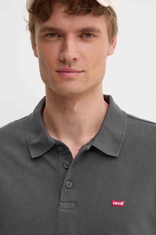 Bavlněné polo tričko Levi's šedá 35883
