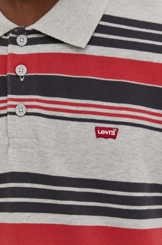 Bavlnené polo tričko Levi's 35883 sivá