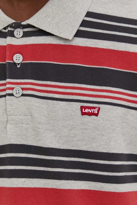 Bavlnené polo tričko Levi's 35883 sivá