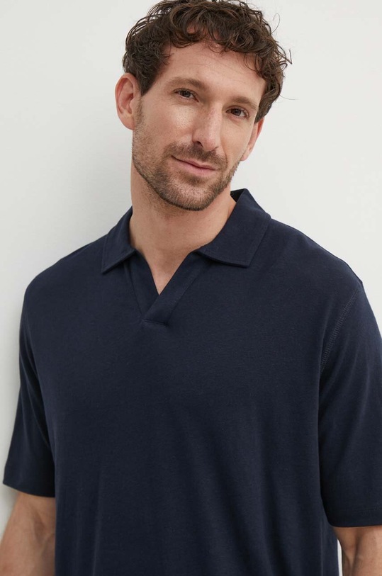 Sisley vászonpóló sötétkék 3IYCS300M