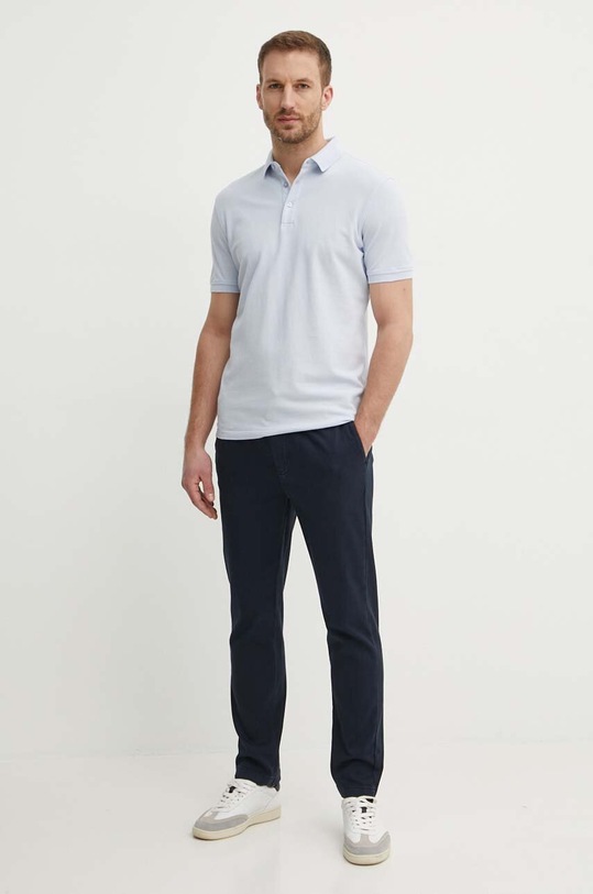 Sisley polo de bumbac 3089S300J albastru SS24