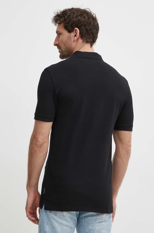 Îmbrăcăminte Sisley polo de bumbac 3089S300J negru