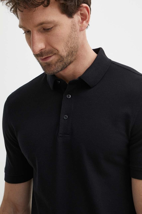 Sisley polo de bumbac negru 3089S300J