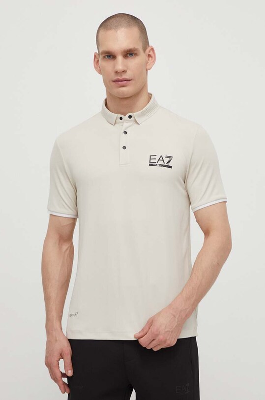 EA7 Emporio Armani tricou polo regular bej PJMLZ.3DPF14.1946