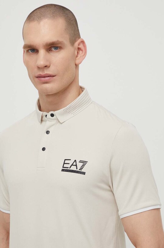 EA7 Emporio Armani tricou polo PJMLZ.3DPF14.1946 bej SS24