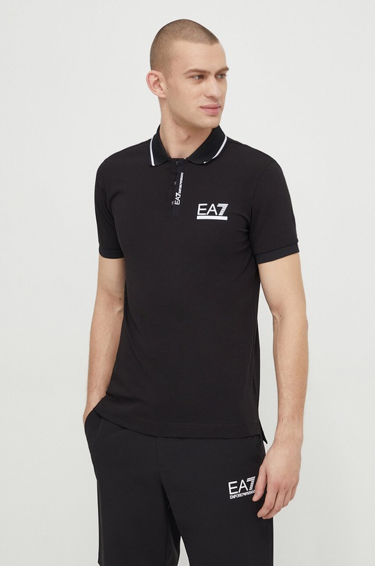 EA7 Emporio Armani polo z elastanem czarny PJ03Z.3DPF17.1200