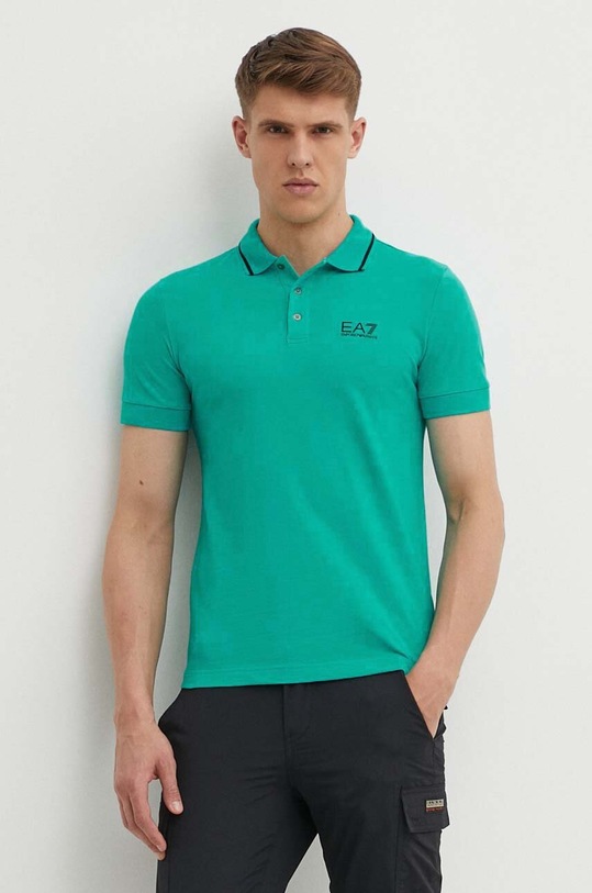 EA7 Emporio Armani polo z elastanem turkusowy PJ04Z.8NPF06.1815