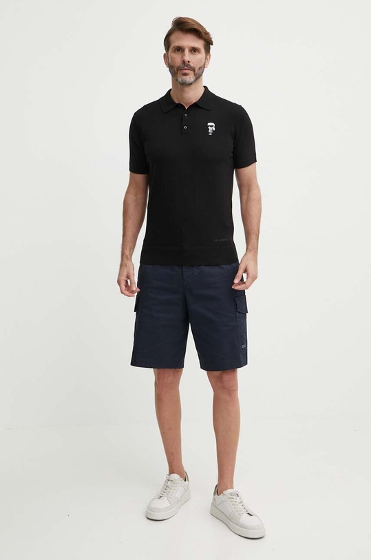 Karl Lagerfeld polo bawełniane 542398.655006 czarny SS24