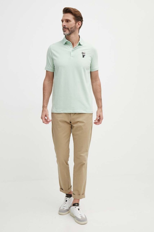 Polo tričko Karl Lagerfeld 542221.745022 tyrkysová SS24