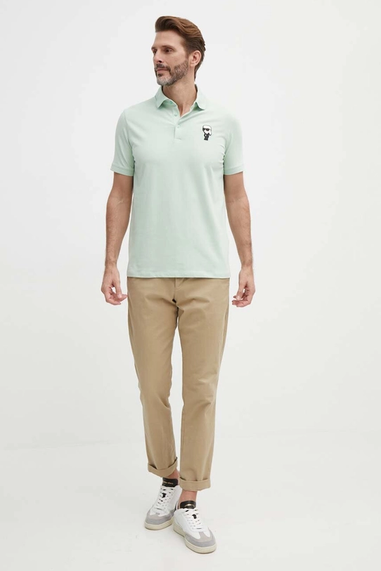 Karl Lagerfeld tricou polo 542221.745022 turcoaz SS24