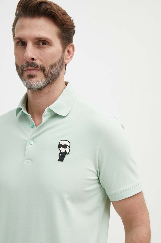 Polo tričko Karl Lagerfeld tyrkysová 542221.745022
