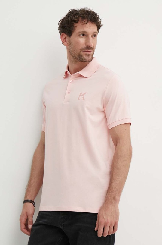 Karl Lagerfeld polo z elastanem różowy 542221.745890