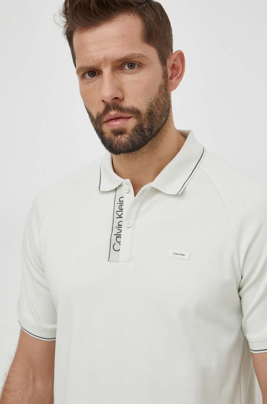 Calvin Klein polo bawełniane regular zielony K10K112463