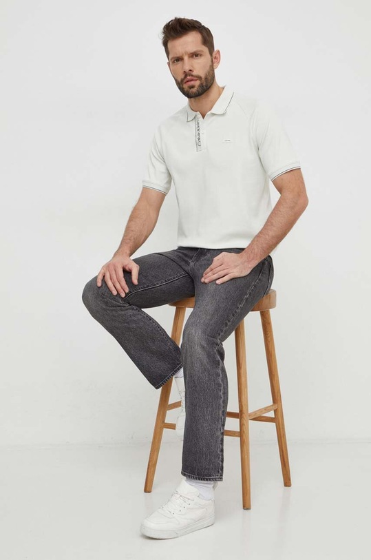 Calvin Klein polo bawełniane K10K112463 zielony SS24