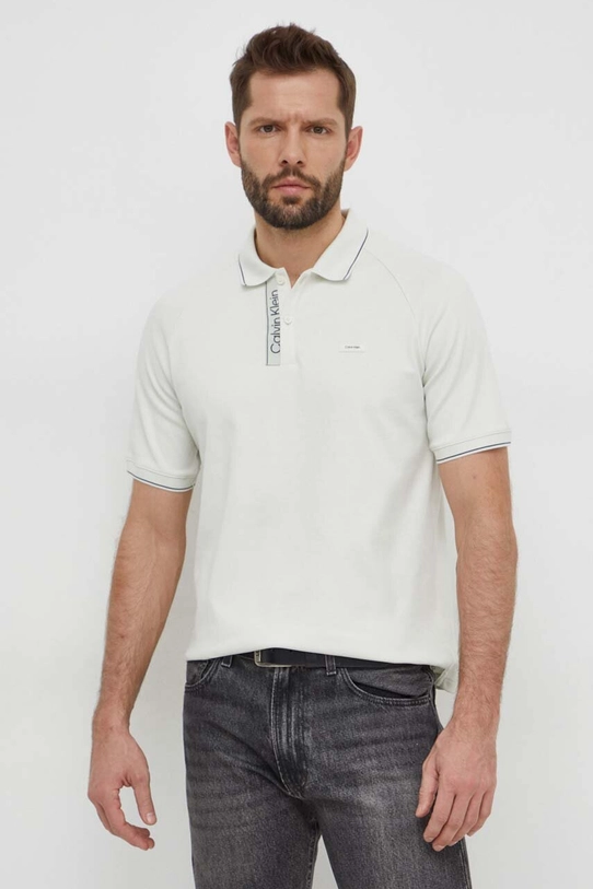 Calvin Klein polo bawełniane zielony K10K112463