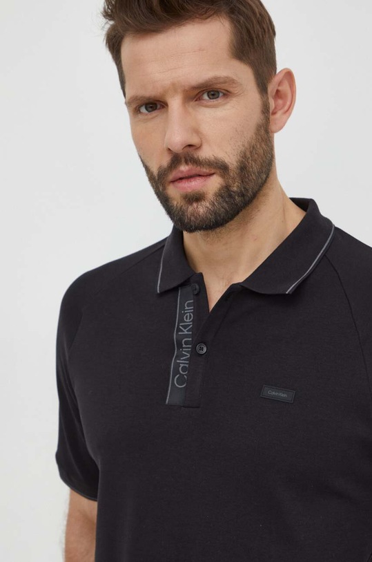 Calvin Klein polo bawełniane K10K112463 czarny SS24