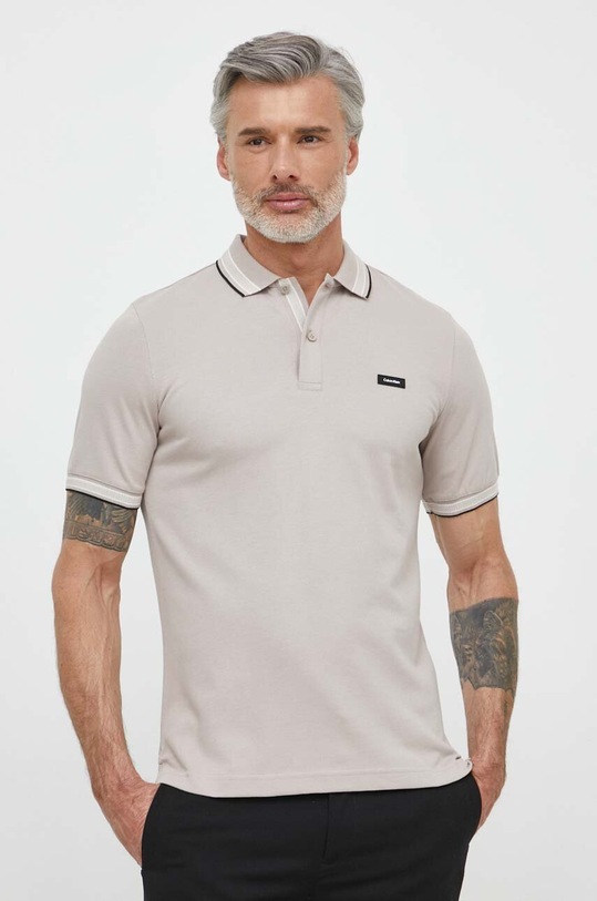 Πόλο Calvin Klein K10K112469 μπεζ SS24