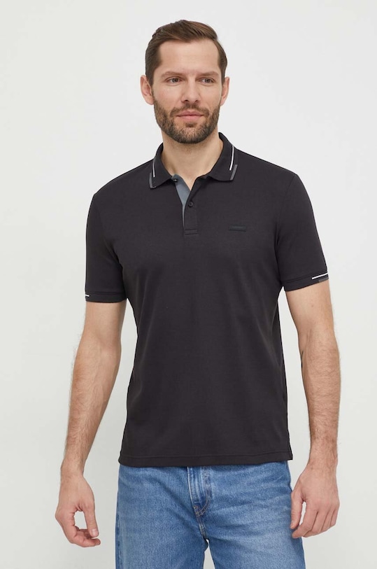 Îmbrăcăminte Calvin Klein polo de bumbac K10K112477 negru