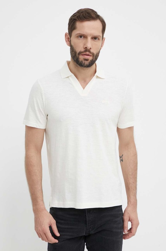 Calvin Klein tricou polo din in regular bej K10K112959