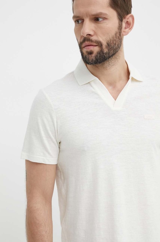 Calvin Klein tricou polo din in K10K112959 bej SS24