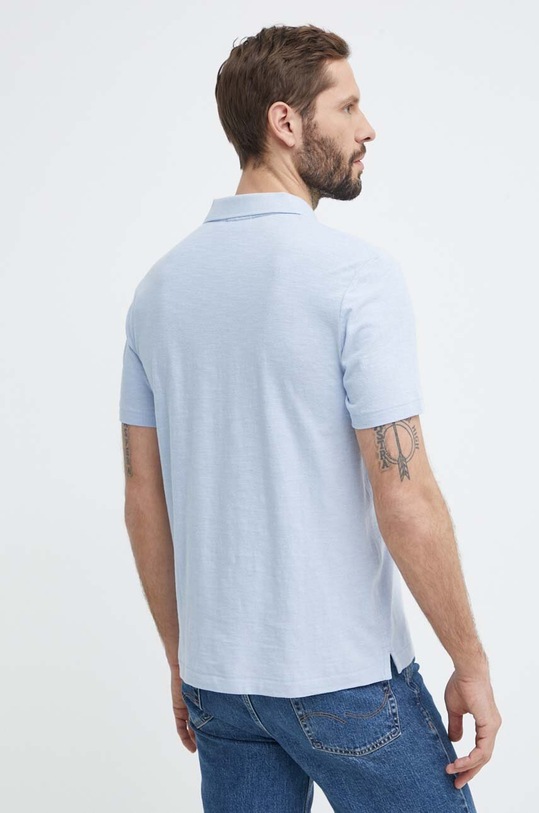 Odzież Calvin Klein polo z domieszką lnu K10K112959 niebieski