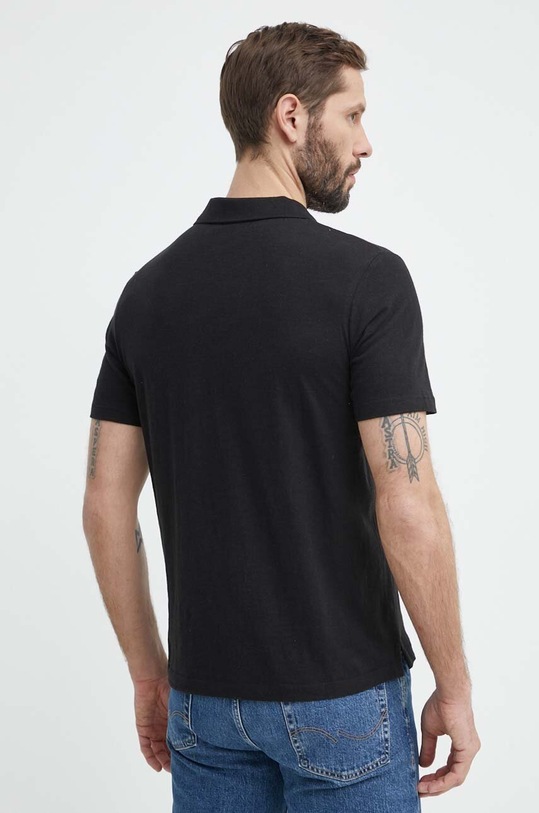 Odzież Calvin Klein polo z domieszką lnu K10K112959 czarny