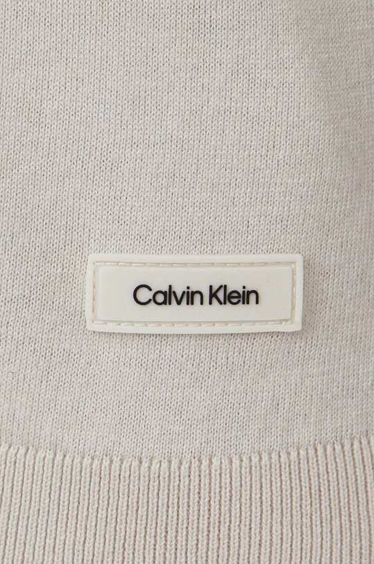 Поло з домішкою шовку Calvin Klein K10K113053 бежевий