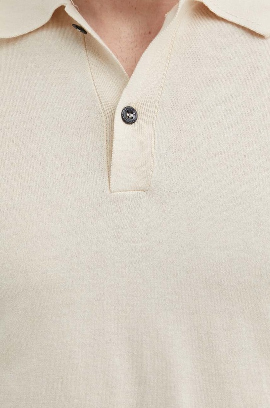 Calvin Klein polo z domieszką jedwabiu K10K113053 beżowy