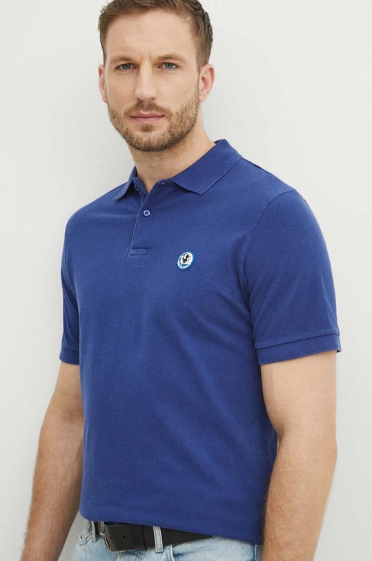 Save The Duck polo in cotone applique blu navy DR1213M.BATE18