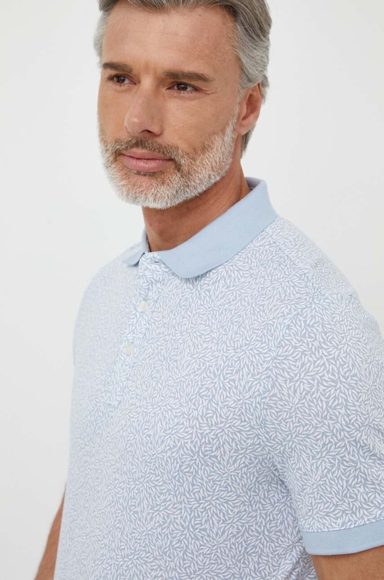 Michael Kors polo bawełniane niebieski CS451YHDV0