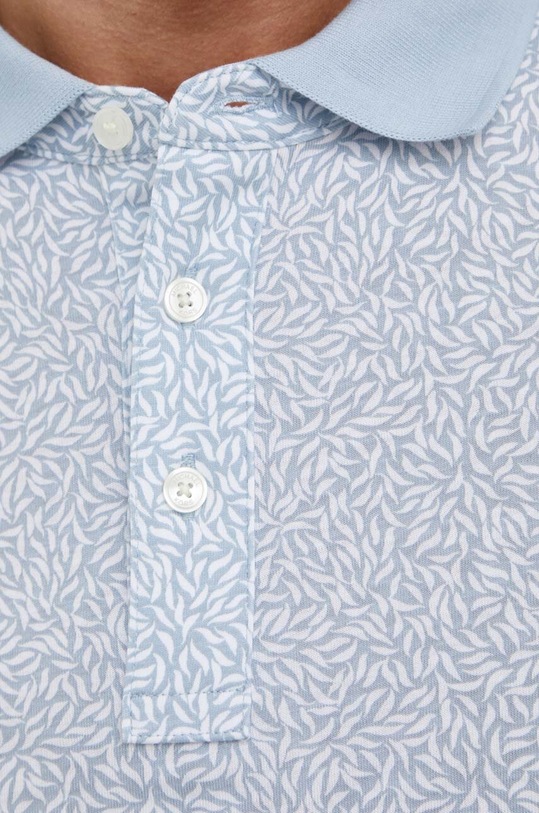 Michael Kors polo bawełniane CS451YHDV0 niebieski