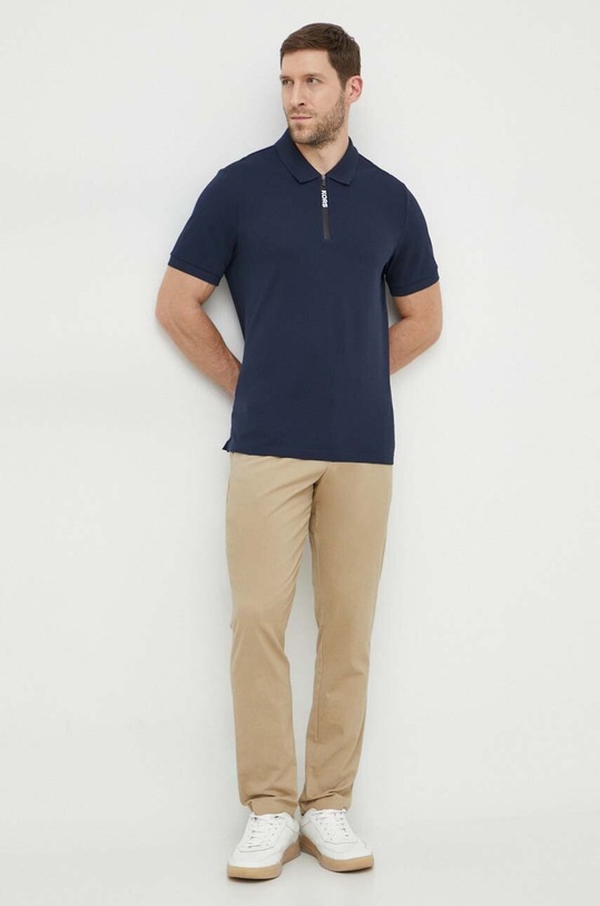 Michael Kors polo bawełniane CS350DD2ZY granatowy SS24