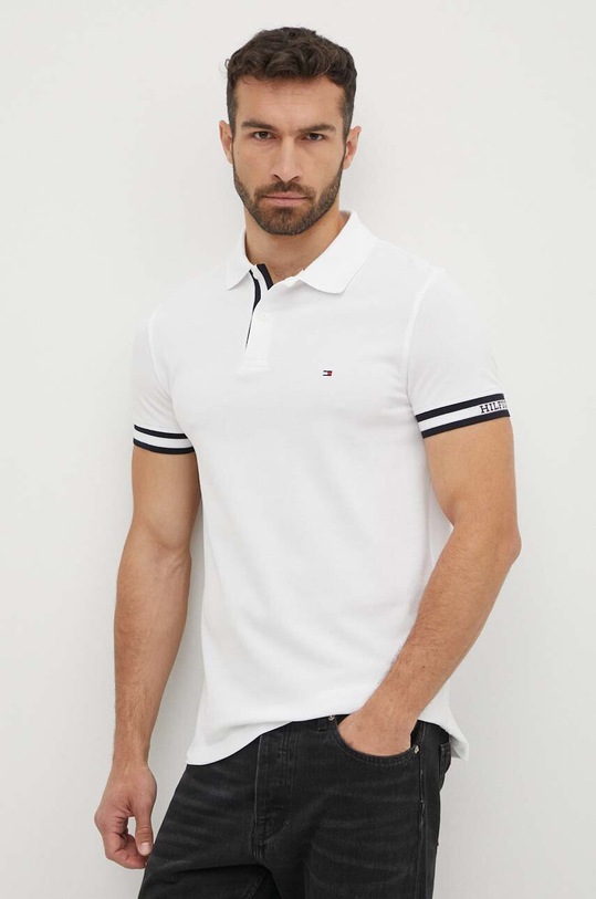 Tommy Hilfiger polo z elastanem biały MW0MW34737