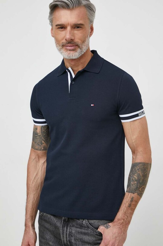 Поло Tommy Hilfiger slim тёмно-синий MW0MW34737