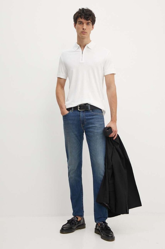 Βαμβακερό μπλουζάκι πόλο Tommy Hilfiger MW0MW34746 λευκό AW24