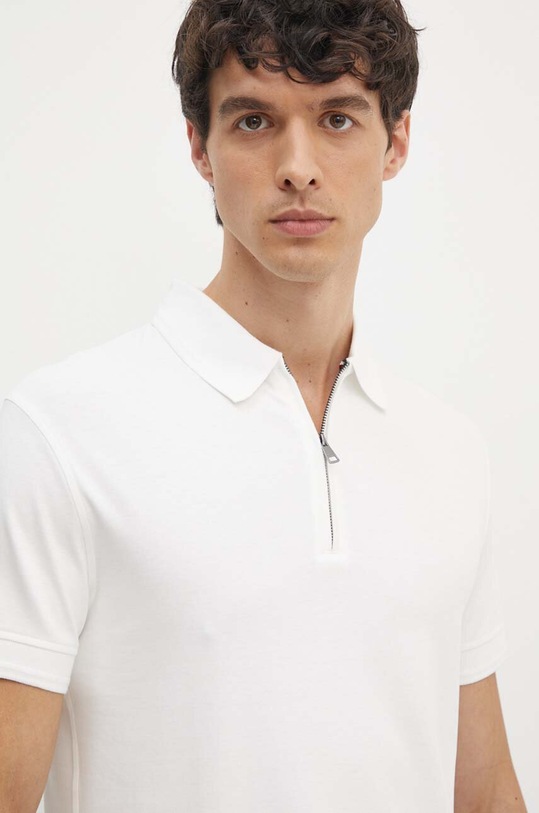 Βαμβακερό μπλουζάκι πόλο Tommy Hilfiger λευκό MW0MW34746