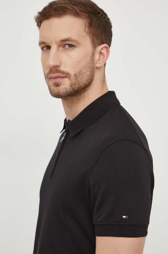 Tommy Hilfiger polo bawełniane bawełna czarny MW0MW34746