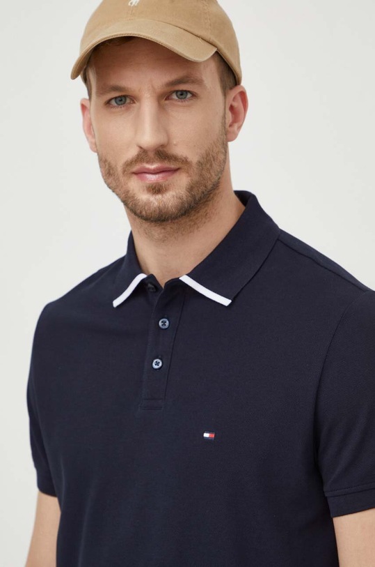Polo tričko Tommy Hilfiger jednofarebný tmavomodrá MW0MW34754
