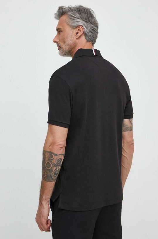 Ρούχα Βαμβακερό μπλουζάκι πόλο Tommy Hilfiger MW0MW34783 μαύρο