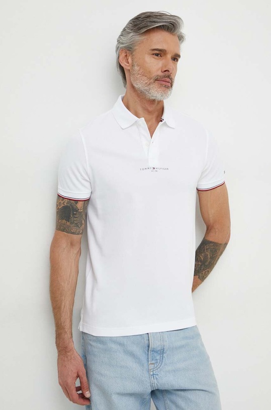 Tommy Hilfiger polo nadruk biały MW0MW34841