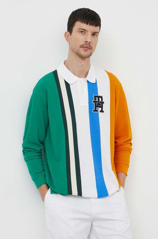 Tričko s dlhým rukávom Tommy Hilfiger nášivka biela MW0MW34730