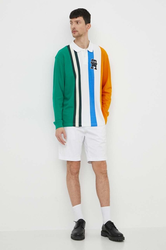 Tričko s dlhým rukávom Tommy Hilfiger MW0MW34730 biela SS24