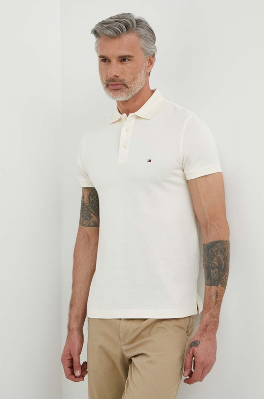 Tommy Hilfiger polo bawełniane bawełna beżowy MW0MW34755