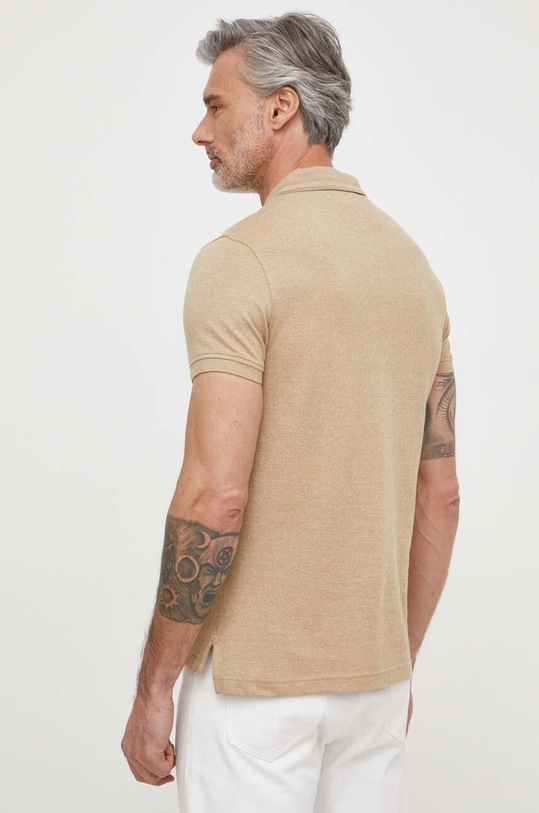 Ρούχα Βαμβακερό μπλουζάκι πόλο Tommy Hilfiger MW0MW34755 μπεζ