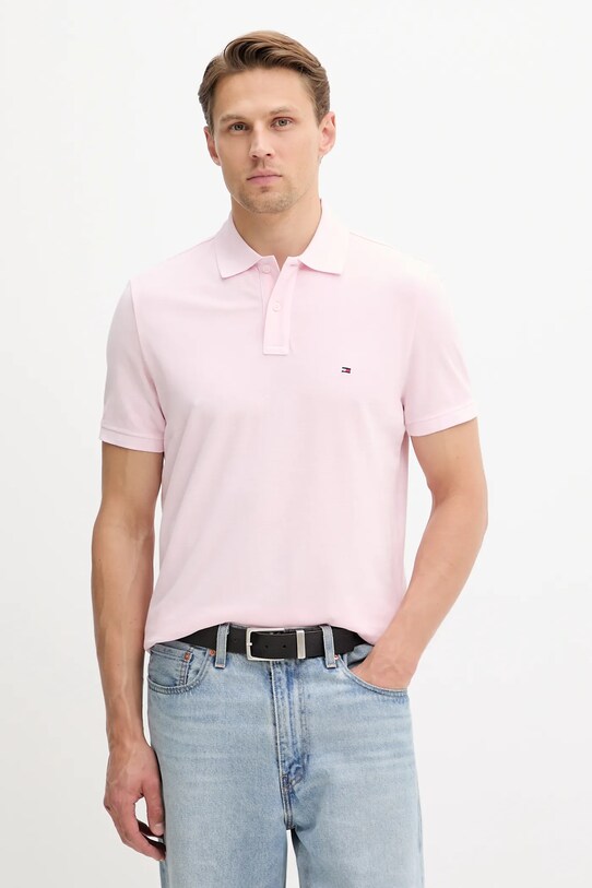 Tommy Hilfiger polo de bumbac regular roz MW0MW34757