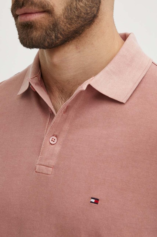 Bavlněné polo tričko Tommy Hilfiger růžová MW0MW34757
